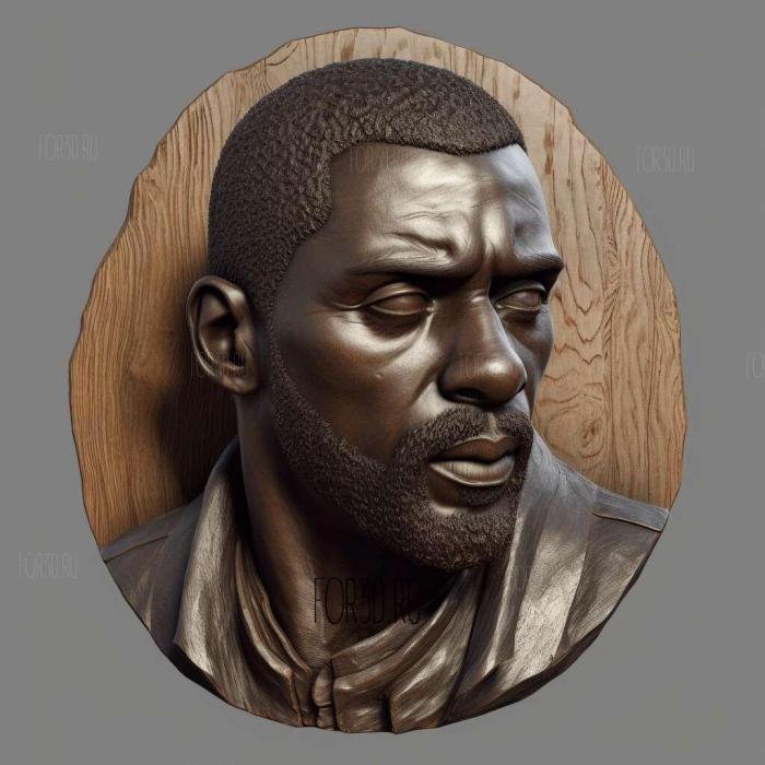 Idris Elba 2 stl model for CNC